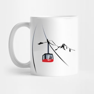 Jackson Hole cable car and skier Mug